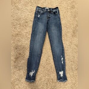 KanCan Dark Blue Distressed Skinny Ankle Jeans Size 23